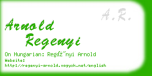 arnold regenyi business card